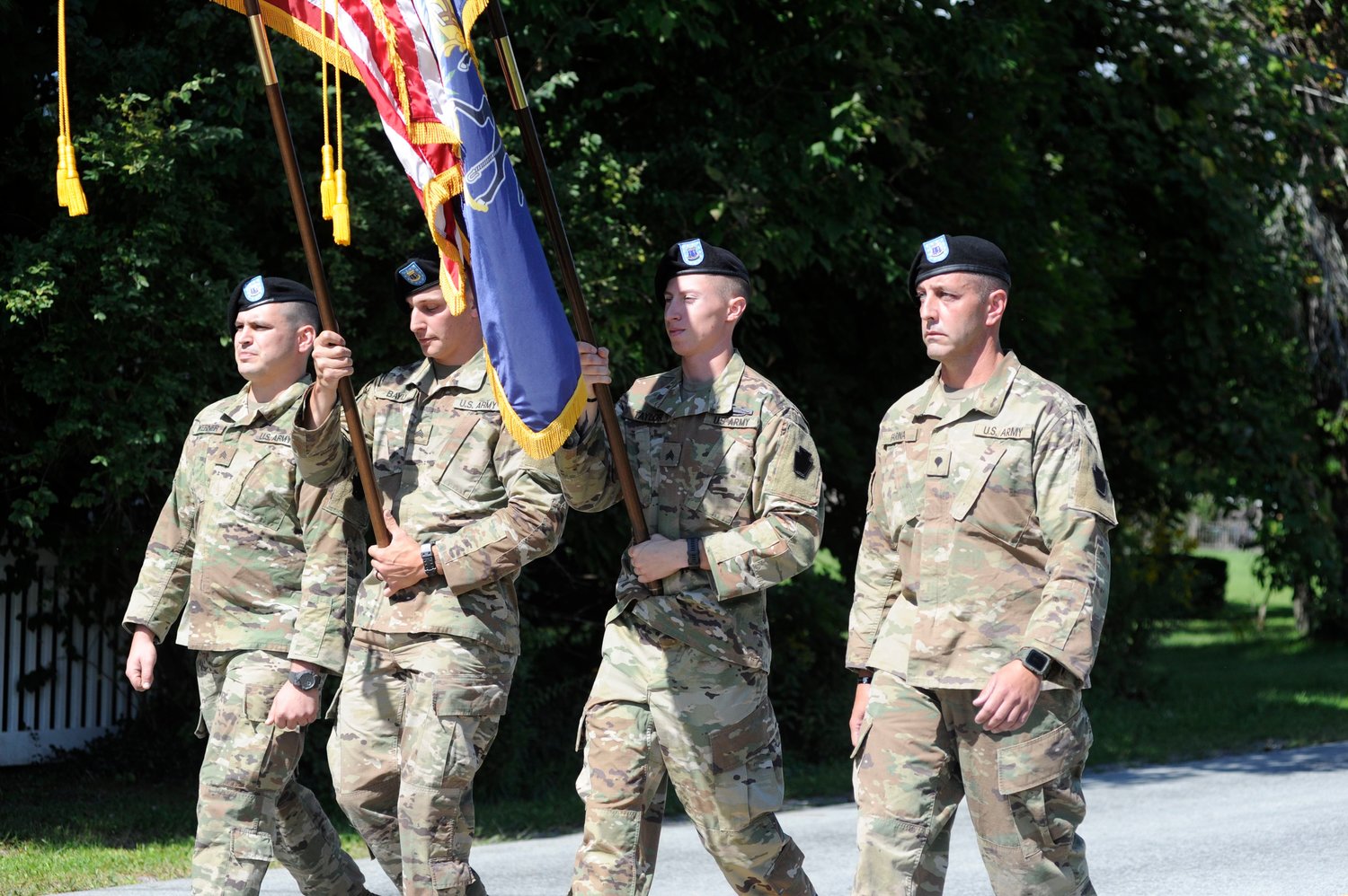 The color guard. Members of A Co. 1-109 Infantry out of Honesdale, PA.